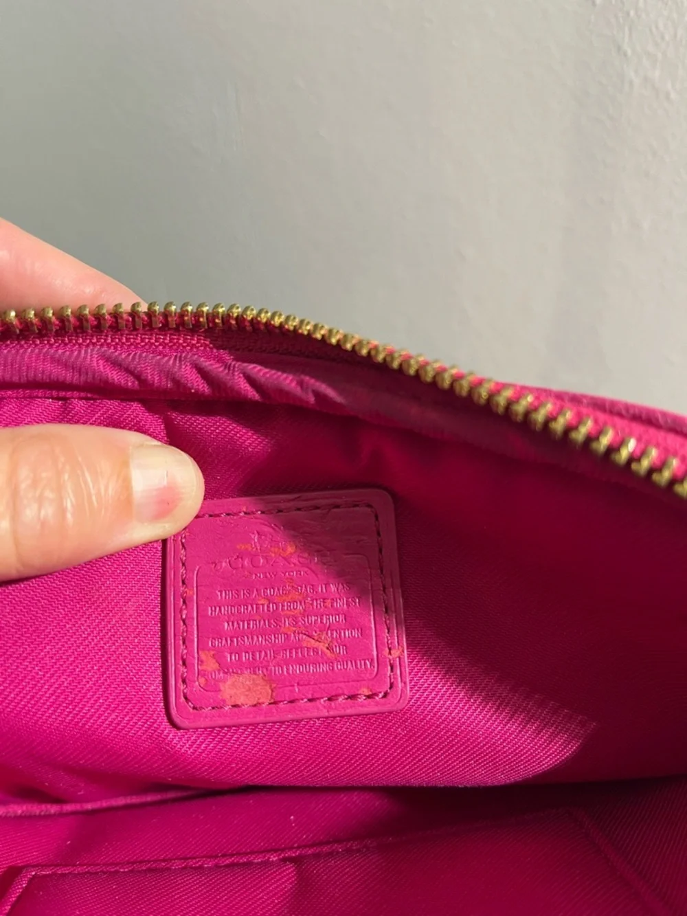 Coach Pebbled Leather Crossbody in Bright Pink - Picture 8 of 10